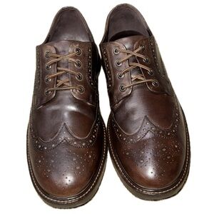 ECCO Brown Leather Wingtip Oxford Business Dress Shoes Men's | Sz 9